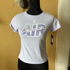 NWT Jordan Youth Girls Air Graphic Tee - Light Purple Size M